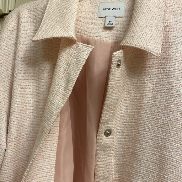 NWOT Nine West Pink Tweed Bomber Jacket M - Picture 6 of 6